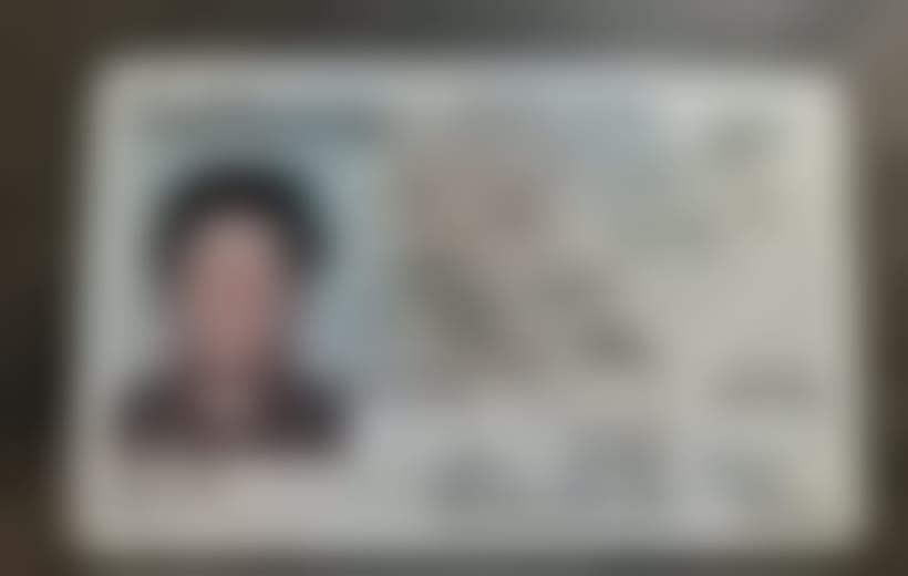 Redacted preview of California driver license front